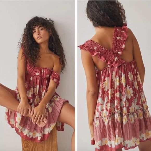 Free People Bali Wild Daisy Slip Size L - Picture 1 of 3